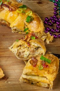 Boudin King Cake sliced