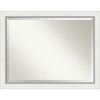 Eva White and Silver 45W X 35H-Inch Bathroom Vanity Wall Mirror