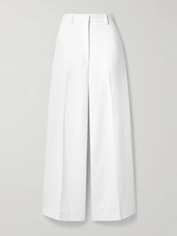 Khaite's pants are reminiscent of the ones American actress Lauren Bacall famously wore as part of an all-white outfit styled by Leah Rhodes in 1946. Styled with a tonal oversized blazer on the Spring '24 runway, they're tailored from crepe and have a high-rise waist and pressed creases through the wide-legs.