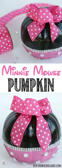 This adorable no-carve DIY Minnie Mouse Pumpkin is a kid-friendly Disney Halloween craft.