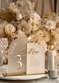 Would like similar style signs for table numbers, guest book, and gift table as well.