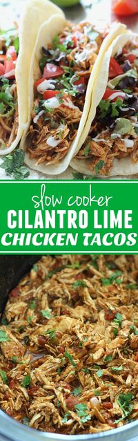 One of my favorite easy, slow cooker meals! Cilantro Lime Chicken Tacos made in…