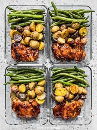 Take your meat and potatoes meal prep into the 21st century with this simple, yet elegant Glazed Chicken Meal Prep. Eating well has never been easier. Budgetbytes.com