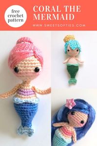 Sweet Softies: Coral the Mermaid (Free Amigurumi Crochet Pattern)