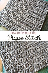 Embrace the Pique stitch's unique design, reminiscent of a crochet cluster but with its distinct touch. Perfect for swift projects like quick washcloths.