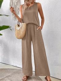 Lounge in style with this comfy cotton linen pant set. Ideal for casual outings or relaxing at home. Breathable and lightweight for ultimate comfort.  Relax and recharge in our cozy cotton linen pant set. Perfect for effortless style. #pantset #casualwear #cottonlinen #comfort #ootd     Elevate your casual wardrobe. Shop now!