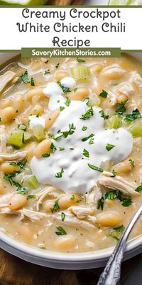 Looking for a cozy meal that warms your soul? This Creamy Crockpot White Chicken Chili Recipe is the perfect solution for busy weeknights. Enjoy a delicious and hearty dish with minimal effort—perfect for families! Save this recipe for your next crockpot cooking adventure!