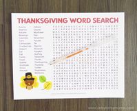 Free Printable Thanksgiving Word Search | artsy-fartsy mama