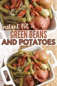 Instant Pot Green Beans and Potatoes are a delicious and healthy side dish perfect for a weeknight meal. It's ready in just 30 minutes. #instantpot #pressurecooker #greenbeans #potatoes #recipe