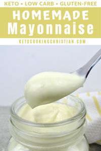 Easy Homemade Mayonnaise - Keto/Low Carb Making homemade mayonnaise has never been easier. With this simple and fail-proof recipe, you'll never buy store bought mayo again! It's just that good!! #ketomayo #ketomayonnaise #lowcarbmayonnaise #homemademayo