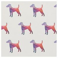 Smooth Fox Terrier Geo Dog Silhouette Purple Fabric | Zazzle.com