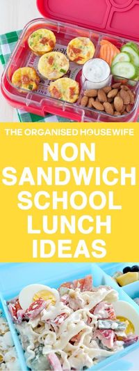 Every child is different and yours may not like the standard ham sandwich, so I have compiled some easy ideas and recipes to help spark some non-sandwich school lunch ideas.