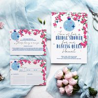 Mediterranean Greek musical bougainvillea inspired mia bridal shower recipe  enclosure card