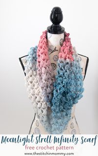 Moonlight Stroll Infinity Scarf - Free Crochet Pattern - Scarf of the Month Club hosted by The Stitchin' Mommy and Oombawka Design | www.thestitchinmommy.com #ScarfoftheMonthClub2017