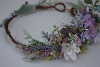 Lavender & Grayed Jade Flower Crown Bridal by BohoHaloCompany