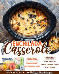 Slow Cooker Chicken Enchilada Casserole is a complete on pot meal! - The Magical Slow Cooker