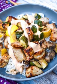 Air Fryer Hibachi Chicken & Vegetables