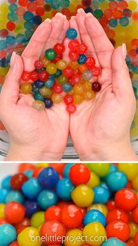 These edible water beads are so cool! Use colourful tapioca pearls as DIY water beads to create a fun and taste safe sensory play experience. They have the same texture as Orbeez except they're completely safe to eat. They're such a great kids activity and a fun way to explore texture and colour!