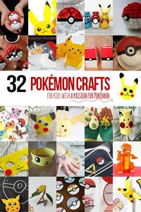 32 Pokémon crafts for kids to make that have a passion, wait, obsession with Pokémon - a great way to break them away from the screen. via @handsonaswegrow