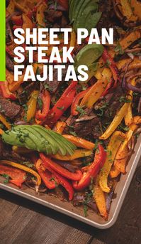 This easy to create Sheet Pan Steak Fajitas featuring Pure Flavor® Sweet Bell Peppers, is perfect for busy families! Little mess but lots of flavor, you can serve these fajitas however your family likes them – with tortillas, on salad, over rice, or wrapped in lettuce for low-carb living. #sweet #bellpepper #greenhousegrown #sheetpan #Keto #GlutenFree #fajitas #mexican #dinnerideas #recipe #flavorUP #LiveDeliciously