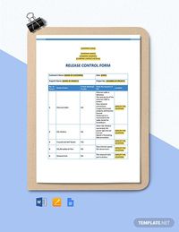 Instantly Download Release Control Form Template, Sample & Example in Microsoft Word (DOC), Google Docs, Apple (MAC) Pages, Format. Available in A4 & US Letter Sizes. Quickly Customize. Easily Editable & Printable.