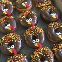 Thanksgiving Turkey Doughnuts, preschool party, school, Thanksgiving