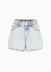 Baggy fit shorts in washed denim | ARMANI EXCHANGE Woman