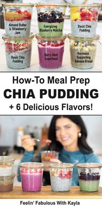 Seven Healthy Chia Pudding Recipes. These chia puddings can be meal prepped in advance. They’ll stay fresh in the fridge up to seven days and in the freezer up to three to four weeks, so you can batch prep them for a quick and easy healthy breakfast recipe on the go!