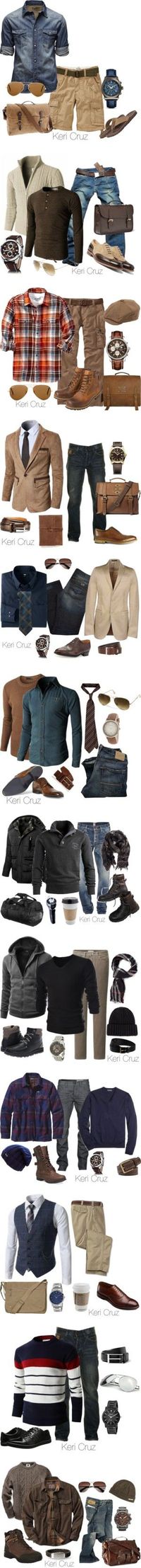 Men's Fashion Sets by Keri Cruz by keri-cruz on Polyvore featuring moda, Old Navy, Jack & Jones, Salvatore Ferragamo, Ray-Ban, J.Crew, Kenneth Cole Reaction, Doublju, Cerruti 1881 and Mulberry