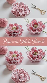 Create stunning pink popcorn flowers with this free crochet pattern. Perfect for adding texture and charm to any project, this guide provides clear instructions for crafting beautiful pink flowers using the popcorn stitch. Ideal for all skill levels.