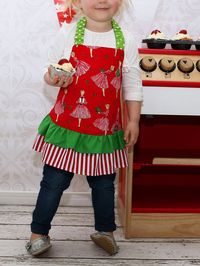 This kids apron sewing pattern is fast and easy to make for the beginner sewer and is a great gift idea. You can make a lined apron with frills on the bottom or the simple reversible apron with no frills. Lining the apron means all your seams are hidden giving a professional look that even beginners can create and there is less chance of cooking mess going through to the clothing underneath. SIZE RANGE: This sewing pattern is multi-sized and comes in kids sizes 2 to 14 Matching Women's Apron Siz