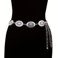 Boho Metal Hollow Waist Chain Vintage Tassel Dress Chain - Temu