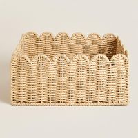 PRICES MAY VARY. 【Premium Material Selection】: Choose between round retractable seagrass or durable rattan materials, each offering distinct benefits. Paper rope baskets are lightweight, neatly threaded, and elegantly styled, while rattan baskets provide strength, thickness, and waterproofing. 【Two Convenient Sizes】: This set of scalloped baskets comes in three sizes to suit various storage needs. The Small size measures approximately 9.5" L x 9.5" W x 5.5" H (24 x 24 x 14 cm), the Medium size m