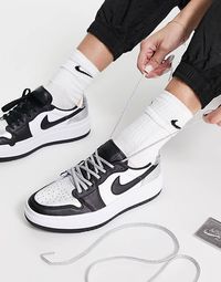 Air Jordan 1 Elevate Low trainers in white and metallic black | ASOS