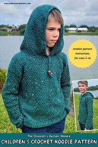 The Children’s Dutton Hoodie is a beautifully textured crochet hoodie. this crochet hoodie pattern comes in kids’ sizes 2-16! You can also make a matching crochet garment set with adult crochet hoodie pattern.