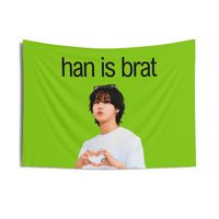 Hey Stays! 🌟 Light up your room or your next concert with our "Skz Han Jisung Brat Concert Banner" 🎤🌟. This neon green masterpiece is the ultimate must-have for all hardcore Stray Kids fans, especially if you're vibing hard with Han Jisung! 🎉💚 Why this banner is a must-have: - **Pure SKZ Energy Celebrate your love for Han Jisung and his quirky, bratty charm with this vibrant, eye-catching banner! - **Top-Quality Material Crafted from high-grade polyester, this flag stands out with its neon green hue, designed to last through all your concert adventures and room decor plans. 🎶 - **Bold & Bright The neon green color and crisp, bold lettering ensure that your fandom is visible whether you're waving it at a concert or hanging it on your wall. - **Totally Customizable Tailored to showcase