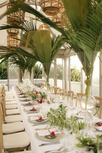 Beachfront wedding reception with a stunning view of the ocean. Via @coviellophoto #weddingdecor #oceanfrontwedding #tropicalwedding