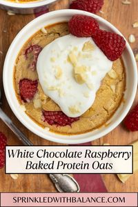 White Chocolate Raspberry Baked Protein Oats