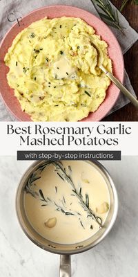 Indulge in the ultimate comfort food with these Rosemary Garlic Mashed Potatoes. Bursting with flavors from fresh herbs and garlic, they're the perfect balance of creamy and velvety. This easy recipe elevates a simple side into the best part of any dinner or for a Thanksgiving feast. The irresistible aroma and rich taste will make these potatoes the star of any meal.