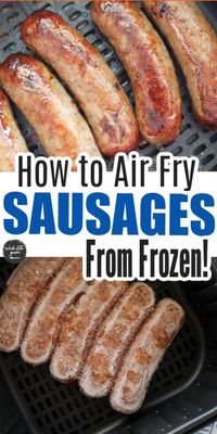 Make air fryer frozen sausages whether you're looking for frozen Italian sausage, brats, chicken sausage, or breakfast sausage. Either raw or pre-cooked!