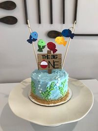 The Big One Cake Topper | Fishing First Birthday Cake Topper