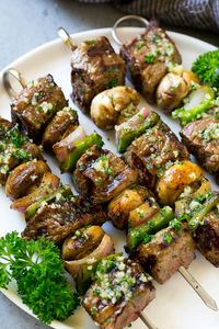 Steak Kabobs Recipe | Beef Kabobs | Grilled Steak | Steak Skewers #beef #steak #kabobs #grilling #garlic #mushrooms #dinneratthezoo