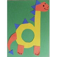 D for Dinosaur letter craft for preschool and kindergarten