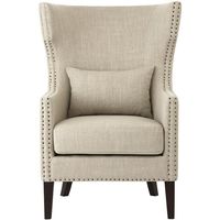 Bentley Club Chair ($579) ❤ liked on Polyvore featuring home, furniture, chairs, accent chairs, oversized armchair, nail head chair, oversized furniture, nailhead furniture and nailhead chair