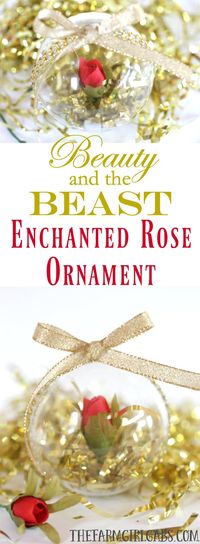 This simple DIY Beauty And The Beast Enchanted Rose Ornament is inspired by the upcoming live-action Beauty And The Beast Film. This is a fun Christmas craft for Disney fans of all ages.