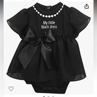 New With Tags Super Cute “My Little Black Dress” With Cute Bow And Pearl Necklace Embroidery. Snaps At Crotch For Easy Diaper Changes. Snaps Along Back For Easy Fit Over The Head/Shoulders. By Stephan Baby. On Amazon For $36.