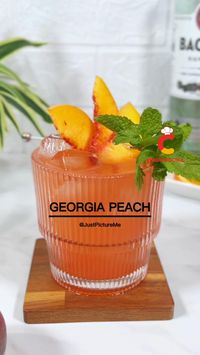 "Sip into the weekend with @justpictureme_ crafting the perfect Georgia Peach Cocktail! 🍑🍹 #MixologyFriday #CraftedCocktails #CheersToTheWeekend"