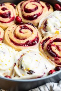 Cranberry Cinnamon Rolls with Orange Icing - Britney Breaks Bread