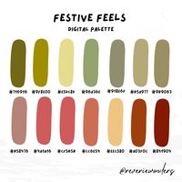 14 Cozy Holly Jolly Christmas Colors ⋆✴︎˚｡⋆  Color Procreate Palette for Coloring, Digital Bullet Journal, Fashion Illustration, Clip Art, Planner @reveriewonders