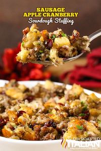 Sausage Apple Cranberry Sourdough Stuffing + Video